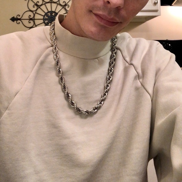 23 Inch Thick Silver Rope Chain 